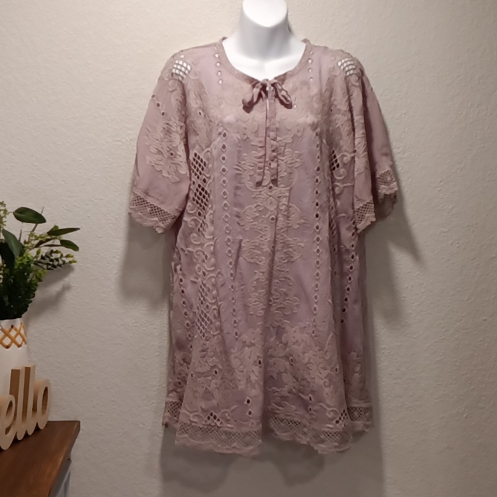 Johnny Was floral embroidered tunic dress
